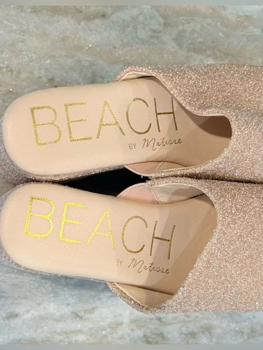 Women’s BEACH By Matisse Terry glitter platform sandal- Size 6